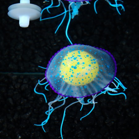 Decor for the Aquarium "Medusa", silicone, with a neon effect, 6.5 x 6.5 x 11.5 cm, blue 1006961-4