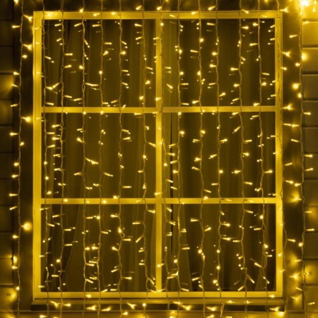 Garland "Curtain" 2 × 3 m, IP65, UMS, white rubber thread, 760 LED, glow warm white, 220 V