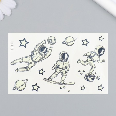 Tattoo on the body phosphorus "Space Adventures" 12x7.5 cm