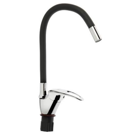 Zein Z2073F kitchen mixer, silicone spout, 40 mm cartridge, brass, black/chrome-4