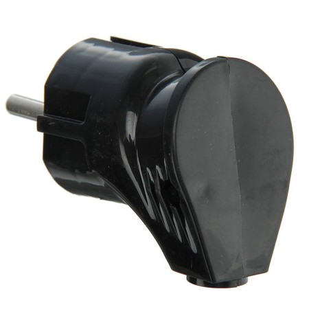 Electric fork Universal A0105, with grounding, angular, 16 A, 250 V, euros, black-1