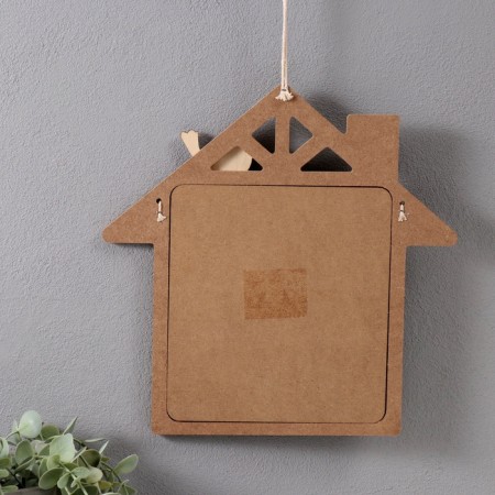 Panel MDF "Callowboard. House with a bird" with clothespins 1x28.5x29.5 cm-2