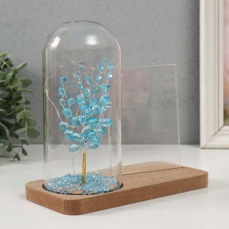 Photo frame wood 9x13 cm with backlight "Blue tree" from batteries 2xlr1130 19x9x18.5 cm-2