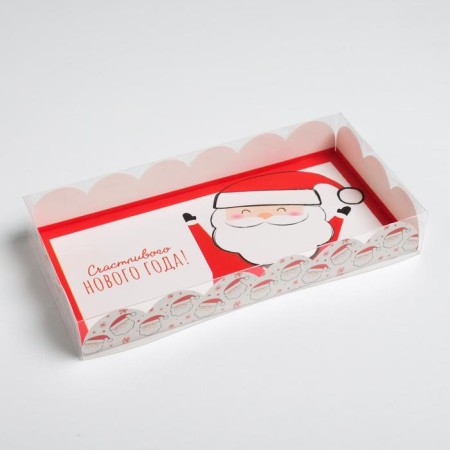Box for confectionery with PVC lid “Happy New Year!”, 10.5 x 21 x 3 cm, New Year-2