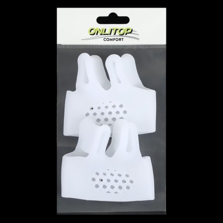 Correctors - separators for the toes, on the cuff, breathing, 2 separators, silicone, 8 × 7 cm, pair, white color-5