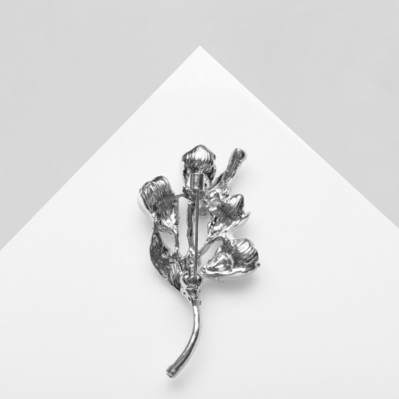 Brooch "Landysh flowers", white-pink color in silver-2
