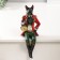 Polystone souvenir with the clock "Terrier in Red Camisole" sits 16.5x14.5x36.5 cm