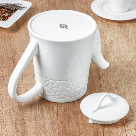 Teapot Porcelain Hot Magistro Rodos, 1.4 l, white color-10