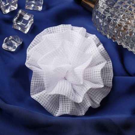 Hair elastic band Bant "Schoolgirl" wave cage, d-9 cm, white