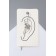 Earring "Kaff" pin, butterfly, white color in silver