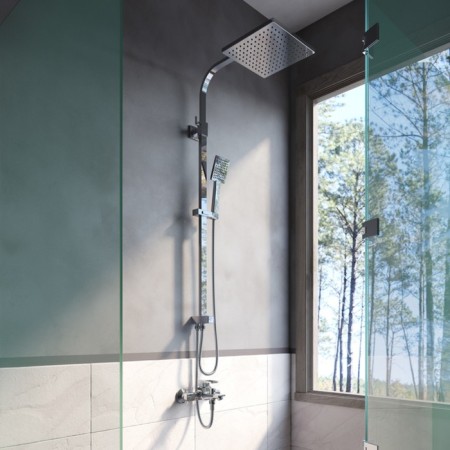 Shower system IDDIS BILD, with the upper leaf, chrome-1