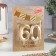 Candle in the cake anniversary "line" (set 2 in 1), number 60, gold metallic, 6.5 cm