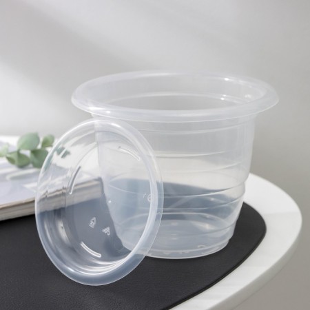 Pot for orchids with a pallet, 1 l, the color is transparent-2