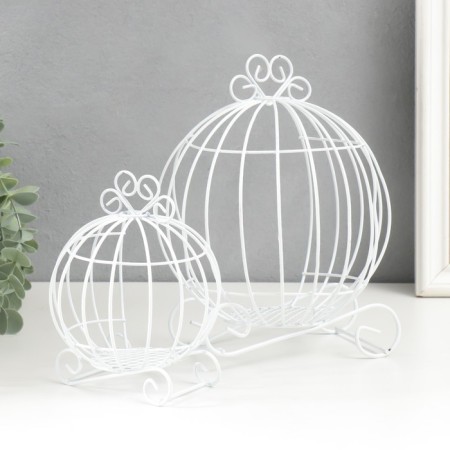 Summary Metal "Karetkva" White set 2 pcs 16x12x9 cm 20x14.5x12 cm-1