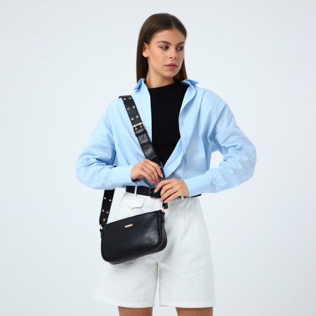 Women's bag, baguette, with lightning, black color-1