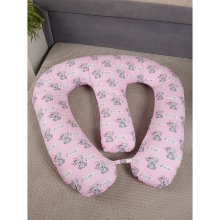 Pillow for twins "Bear with a bow", Hollofiber