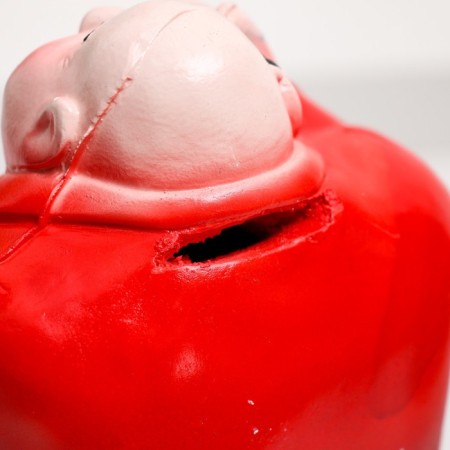 Piggy bank "New Russian" raspberry, 13x14x18cm-3