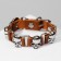 Bracelet Skin "Skull" rhythm, brown color with silver, 21.5 cm