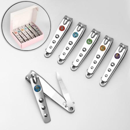 Pedicator's nippers, with a file, 7.6 cm, packing 12 pcs in a box, Mix drawing-2