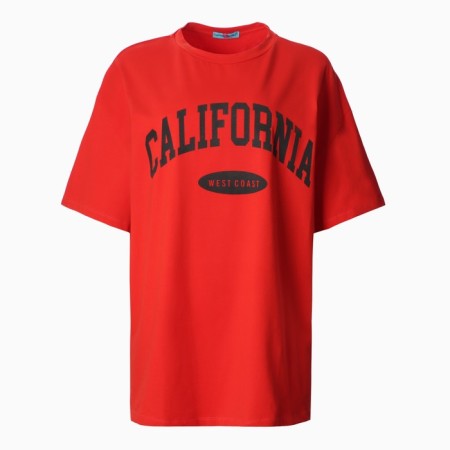 T-shirt female, red color, Oversize size (42-46)-4