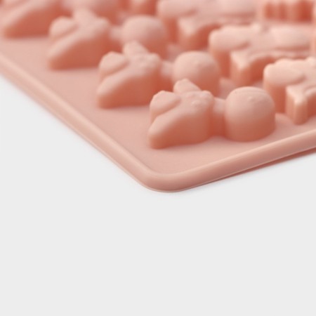 Form for marmalade Dolyan "Dino", silicone, 19 × 11.7 cm, 48 cells (1.9 × 1 cm), MIX color-3