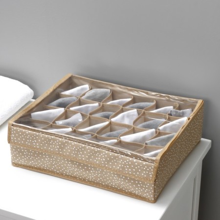 Organizer for storing linen of the Dolyan "Points", 24 cells, 38 × 30 × 12 cm, beige color-10