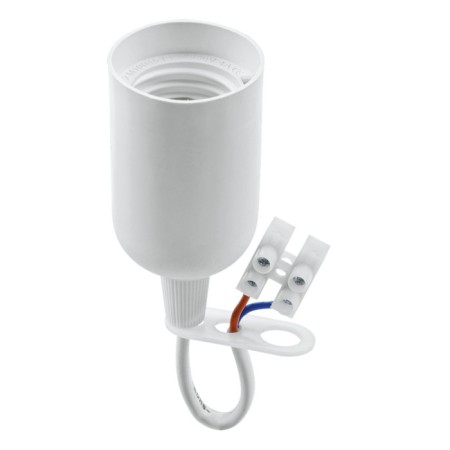 Cartridge E27, plastic, with a terminal block, White, 24628 3-1