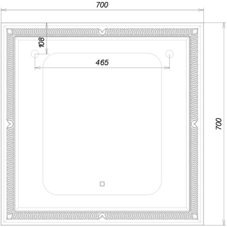 Domino Palikir mirror, size 700x700 mm, with backlight-1