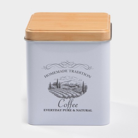 Bank for coffee "House and Field", 1.2l, 12 × 10 cm, white color