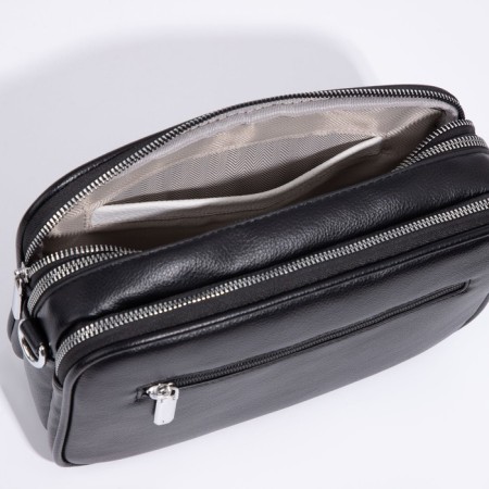 Bag Cross-Bodi with a zipper, black color-6