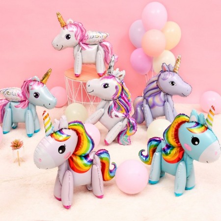 Foil ball 24 "Unicorn-toy", the color is white, under the air-3