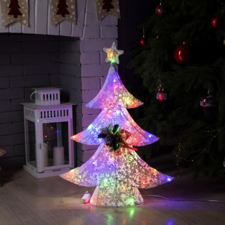 LED figure "Christmas tree" 51 × 70 × 15 cm, metal, textile, 220 V, glow of multi