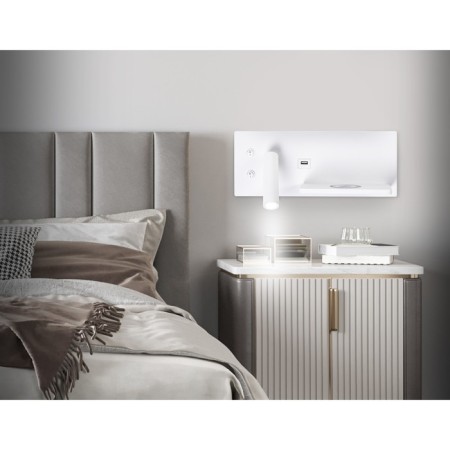 Wall -bearing LED LED with a switch, USB and wireless charging Ambrella Light, Wall, FW2971, LED, 5 W, 600LUM, 3000K, Color white sand-2