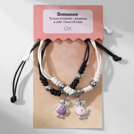Bracelets "Demetrons" chickens with rabbit ears, colored, 7 cm-5