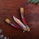 Wooden souvenir "Butterfly knife" Rainbow lines