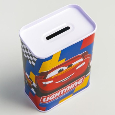 Mitallic piggy bank, 4.8 cm x 7.8 cm x 10.8 cm "Lightning", cars-3