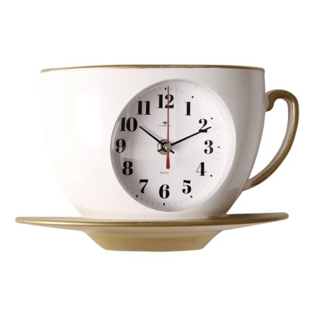 Wall -wall clocks for the kitchen "Cup", silent, 28 x 17 cm, white, aa-1