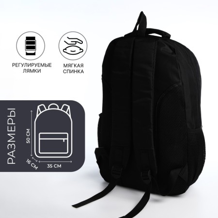 Youth backpack from textiles on lightning, 4 pockets, black/gray color-1