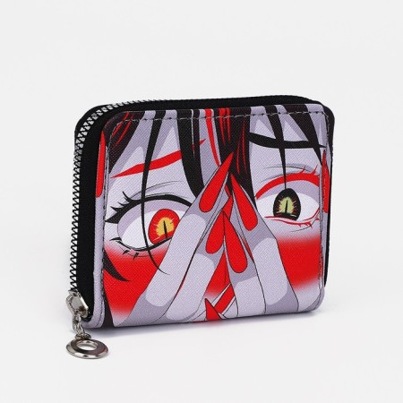 Lightning wallet, card for cards, for coins, black/red color