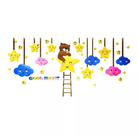 Interior stickers "stars", children's, decor on the wall, panel 120 x 57 cm-1