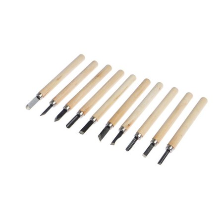 A set of woodcar tundra, wooden handle, 10 pcs.