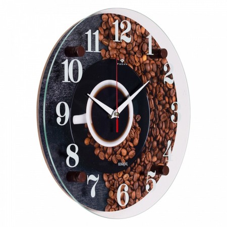 Watch wall, interior "black coffee", d-30 cm, silent-1