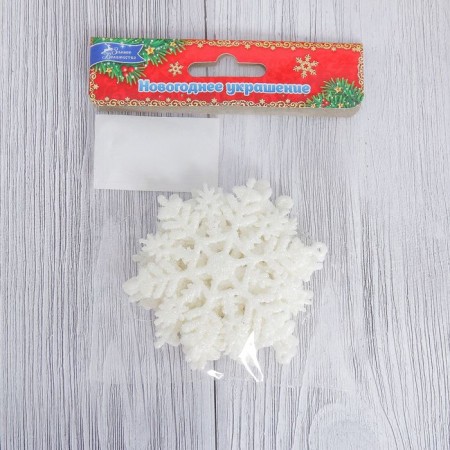 Christmas tree decoration "Disorder snowflake" (set 6 pcs) D-7 cm, white-1