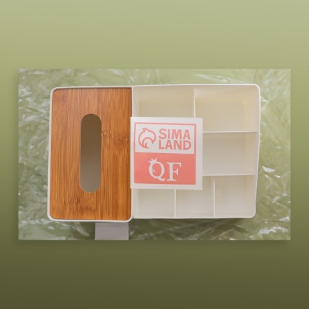 Organizer for storage "Bamboo", 7 sections, 26.7 × 10 × 17 cm, white/brown color-5