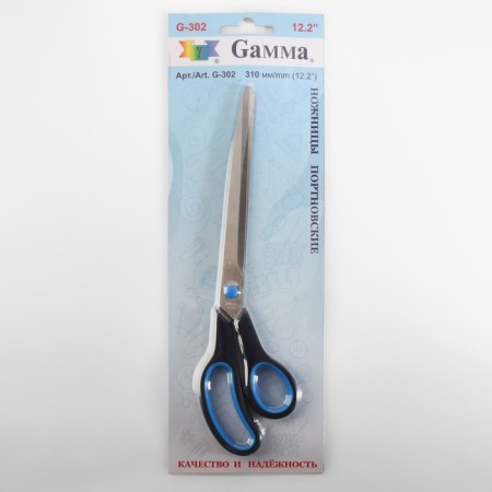 Portnovsky scissors, mowed blade, heat -resistant handles, 12.2 ’’, 31 cm, black/blue color-4