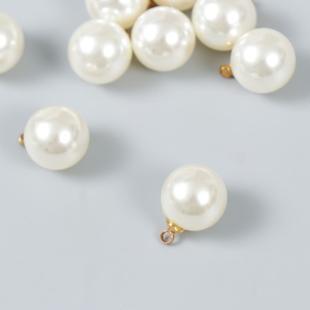 Decor for creativity plastic "Pearls with a loop" 1.2x1.2 cm set 10 pcs