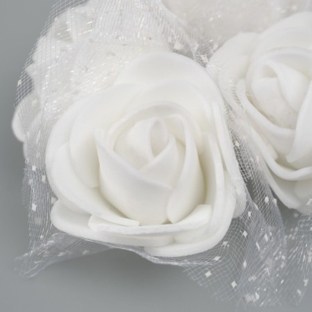 Decorative flower for creativity "Rose" d = 3 cm, white-2