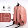 Young backpack from textiles on lightning, 5 pockets, pink color