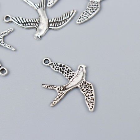 Decor for creativity Metal "Swallow" silver G123B492 2.9x2.2 cm-1