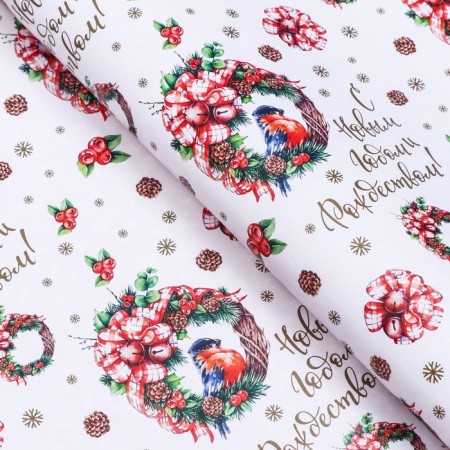 Paper packaging glossy bilateral "wreaths", 70 x 100 cm-1